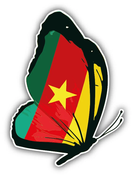 DOPASTICKER Cameroon Flag Butterfly Car Bumper Sticker Decal Gift You ...