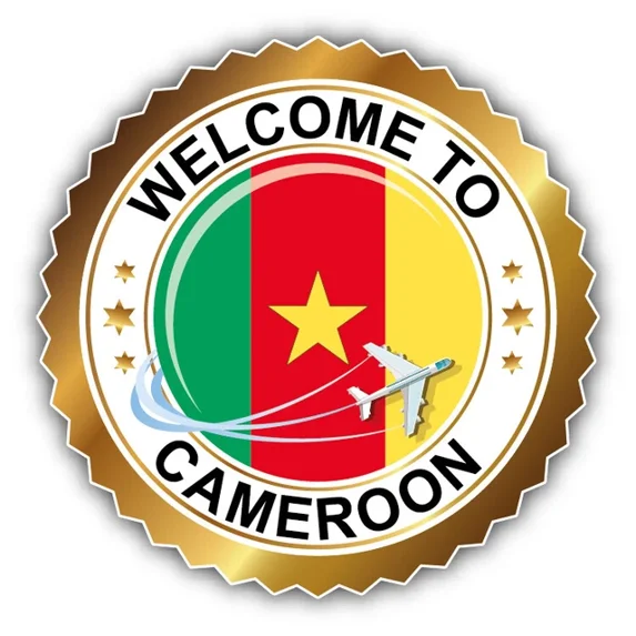 DOPASTICKER Cameroon Flag Welcome Label Sticker Decal Phone Decal Water ...