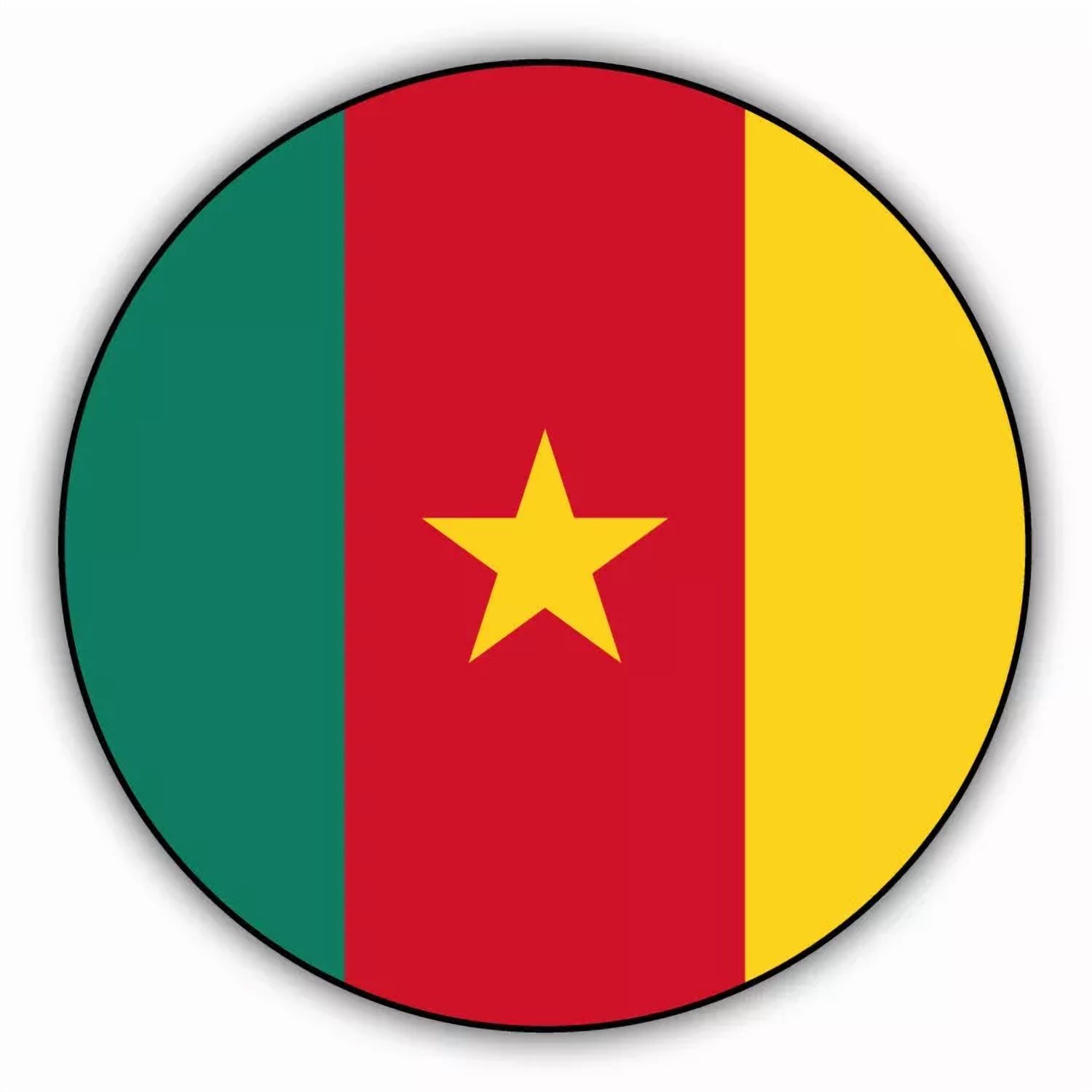 DOPASTICKER Cameroon Round Flag Car Bumper Sticker Decal Gift You ...
