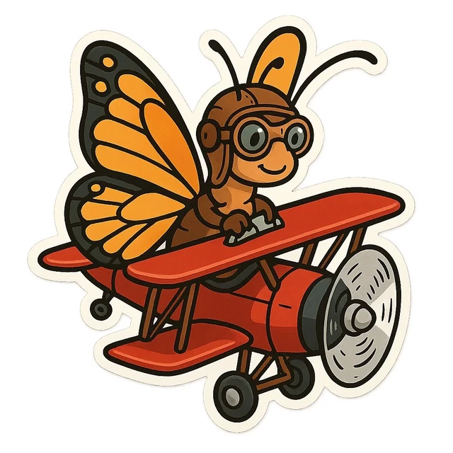 DOPASTICKER Car Sticker Butterfly Pilot Tuning Car Rear Window Phone ...