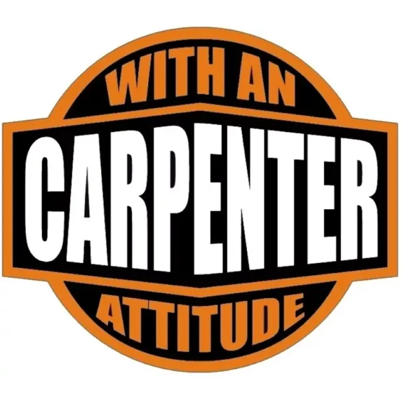 DOPASTICKER Carpenter With An Attitude Sticker Hard Hat Sticker Phone ...