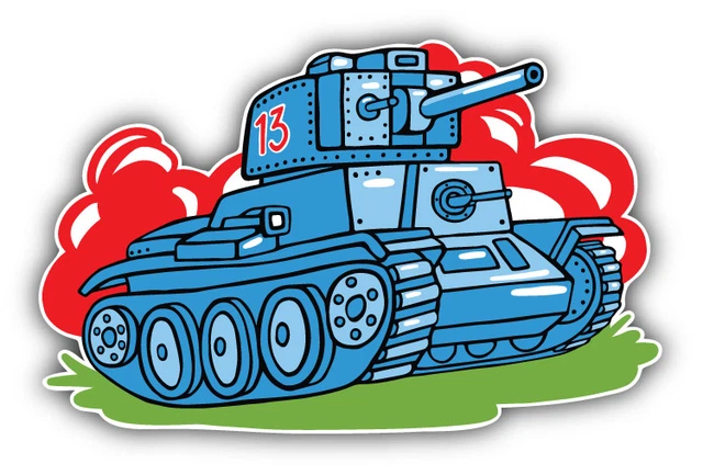 DOPASTICKER Cartoon Tank Sticker Decal Phone Decal Water Bottle ...