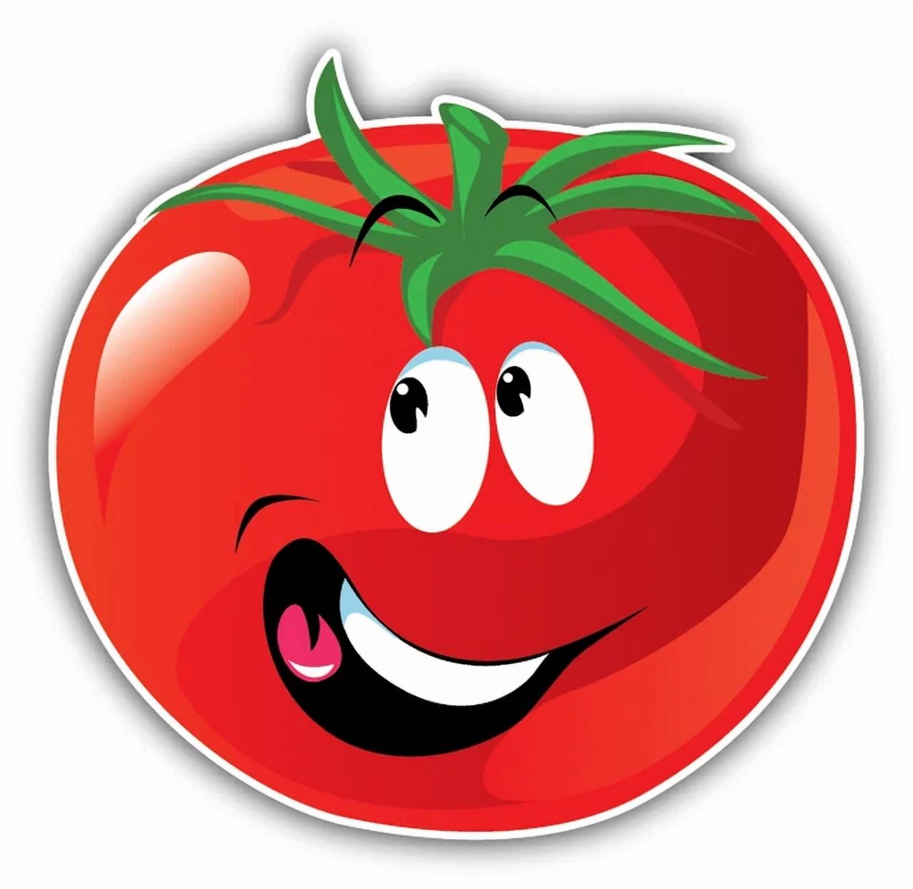 Tomato Sticker Rwards DOPASTICKER Cartoon Tomato Smile Exspression Sticker Decal Phone Decal ...