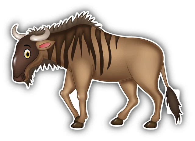 Wildebees Sticker DOPASTICKER Cartoon Wildebeest Mascot Animal Sticker Decal Phone Decal ...