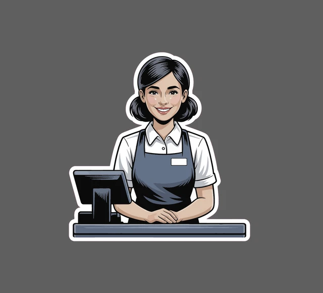 Shopkeeper Sticker DOPASTICKER Cashier Stickertore Grocery Job Work Money Sticker Phone ...