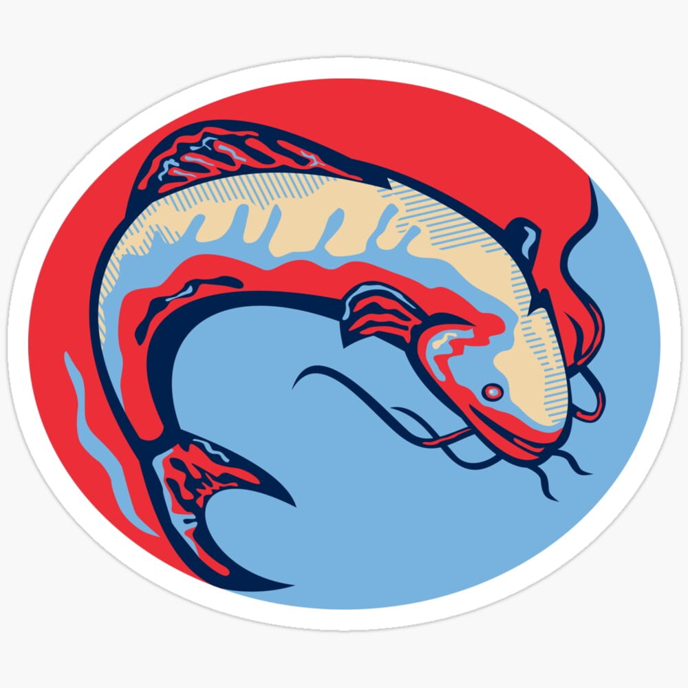 DOPASTICKER Catfish Mud Cat Jumping Retro Sticker Phone Decal Water ...