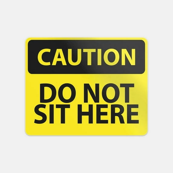DOPASTICKER Caution Do Not Sit Here Sign Sticker Decal Phone Decal ...