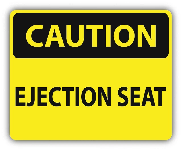 DOPASTICKER Caution Ejection Seat Sign Warning Sticker Decal Phone ...