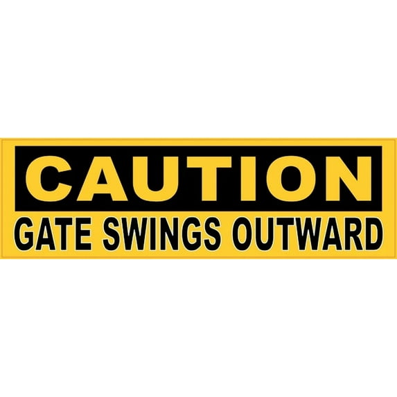 DOPASTICKER Caution Gate Swings Outward Sticker Business Sticker Phone ...
