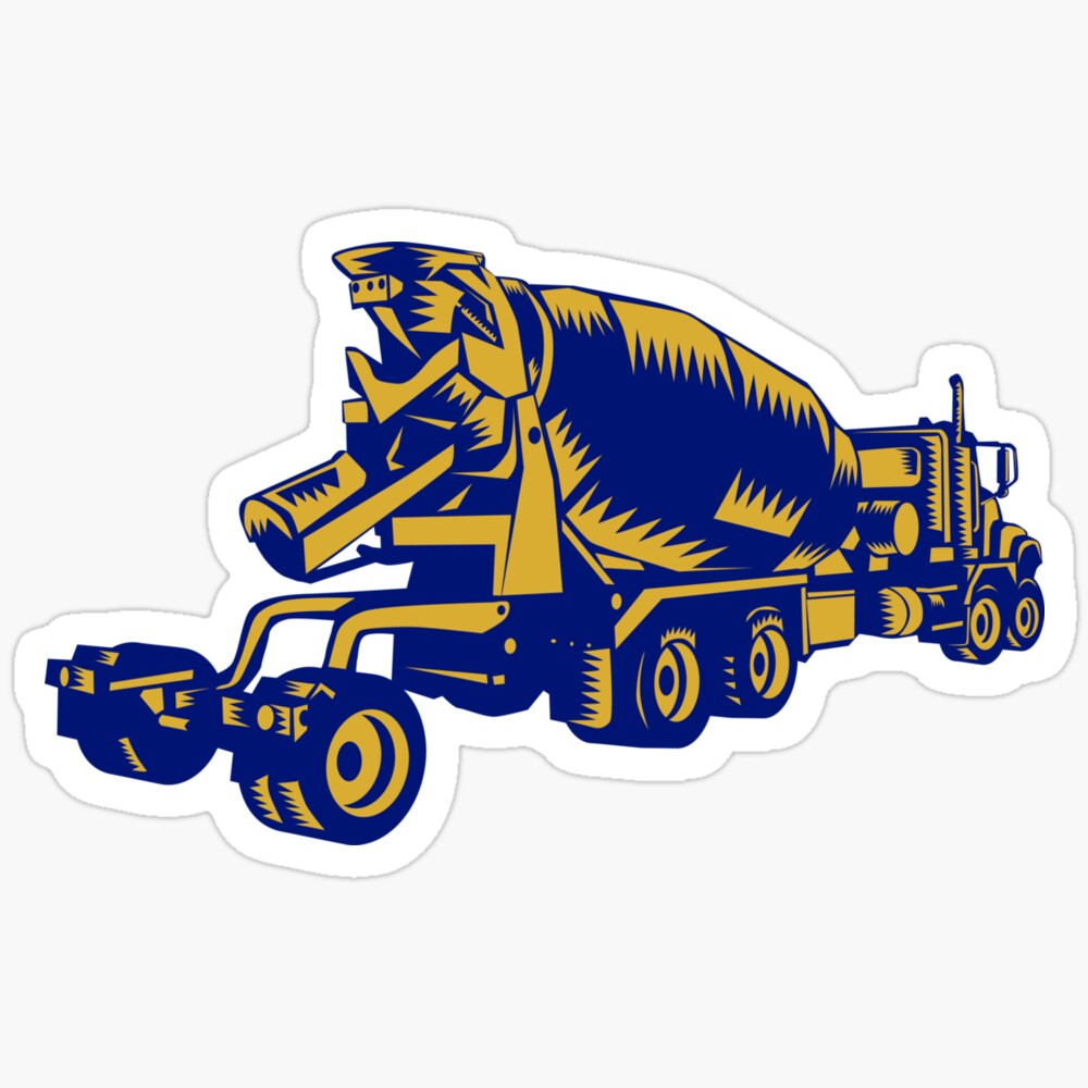 DOPASTICKER Cement Truck Rear Sticker Phone Decal Water Bottle Stickers ...