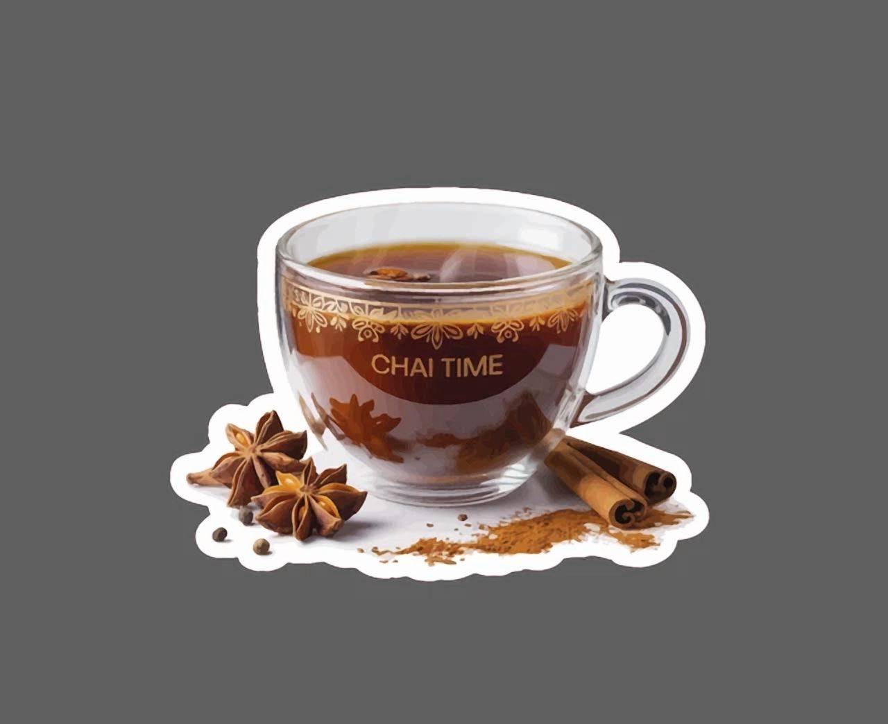 Chaa Sticker DOPASTICKER Chai Tea Sticker Drink Cinnamon Health Clove Sticker Phone ...