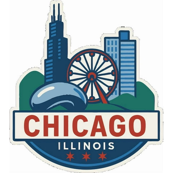 DOPASTICKER Chicago Sticker Decal City Skyline Landmark Design Phone ...