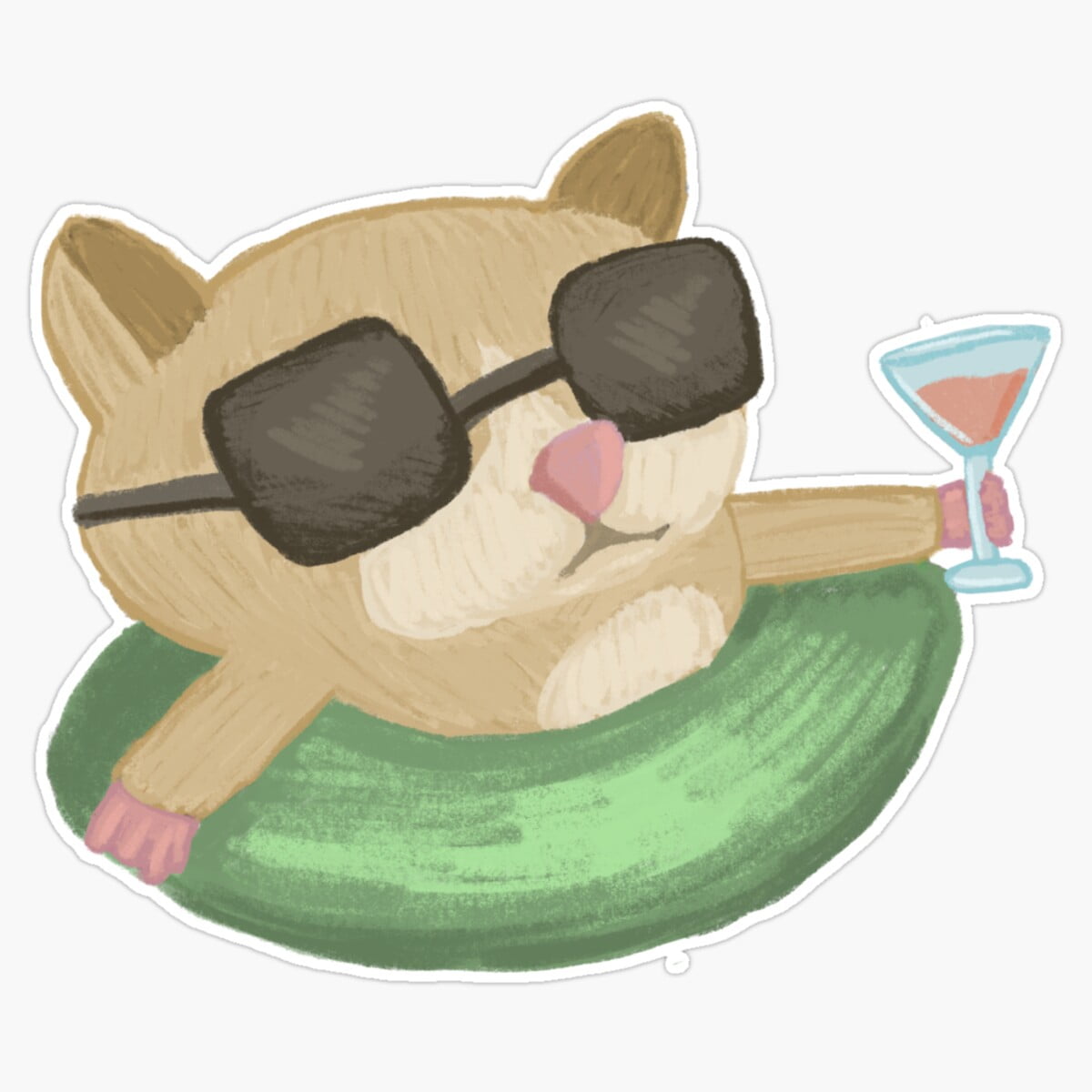 DOPASTICKER Chilling Hamster Sticker, Phone Sticker Car Stickers ...