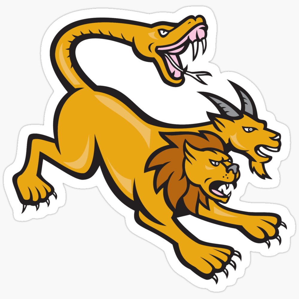 DOPASTICKER Chimera Attacking Side Sticker Phone Decal Water Bottle ...