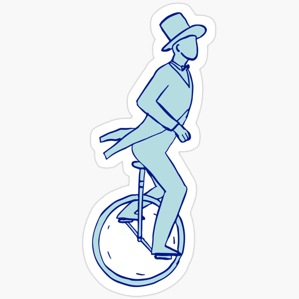 DOPASTICKER Circus Performer Riding Unicycle Drawing Sticker Phone ...