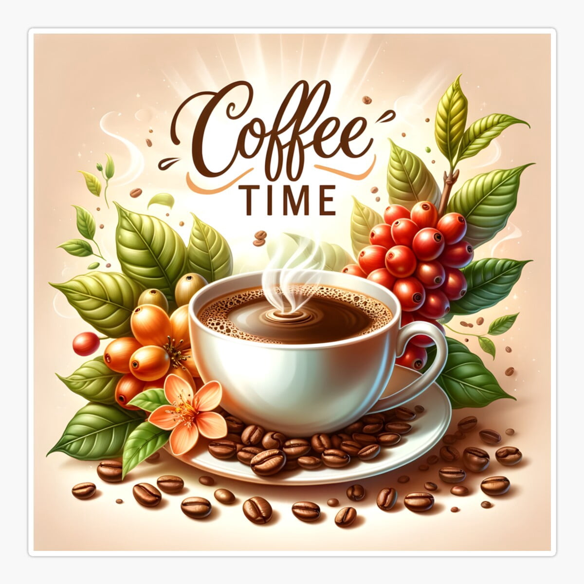 DOPASTICKER Coffee Time Sticker, Phone Sticker Car Stickers, Birthday ...