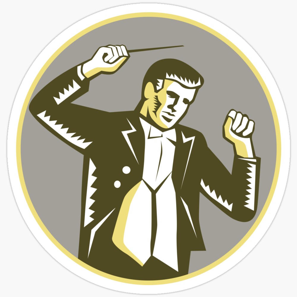 DOPASTICKER Conductor Waving Baton Circle Sticker Phone Decal Water ...