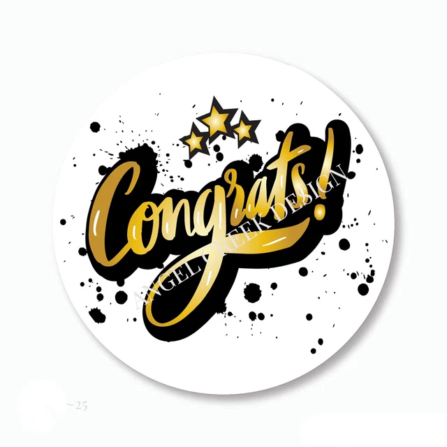 DOPASTICKER Congrats Matte Gold Congrats Scrapbook Stickers Phone Decal ...