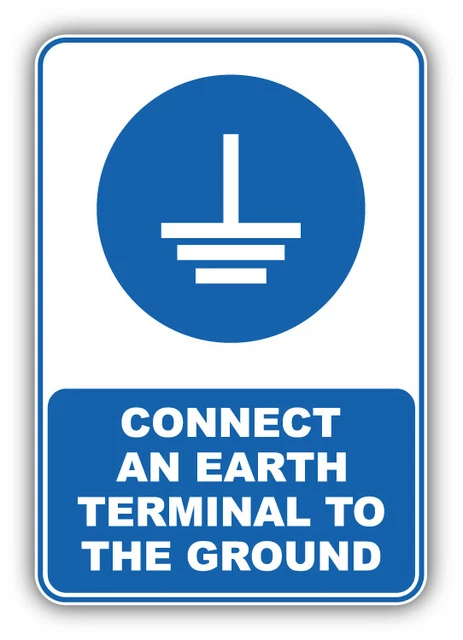 DOPASTICKER Connect An Earth Terminal To The Ground Mandatory Sign ...