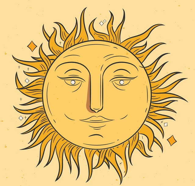 DOPASTICKER Cool Sun Sticker Face Sunshine Summer Blazing Boho Trippy ...