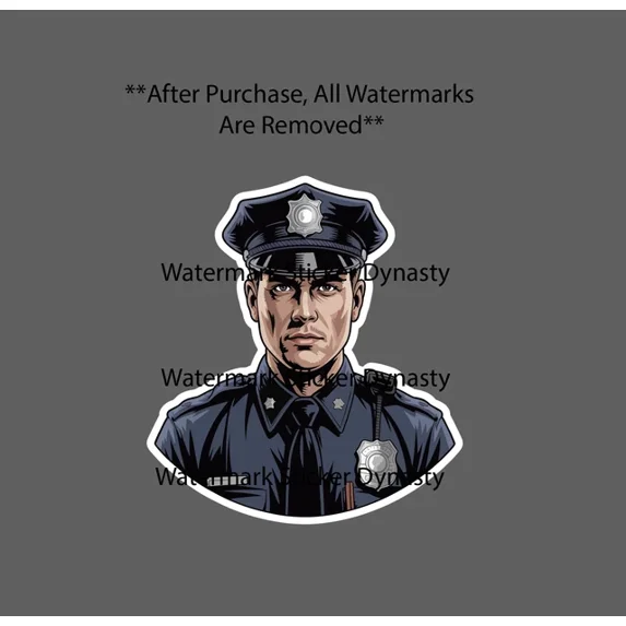 DOPASTICKER Cop Sticker Man Chief Of Police Job Work Sticker Phone ...