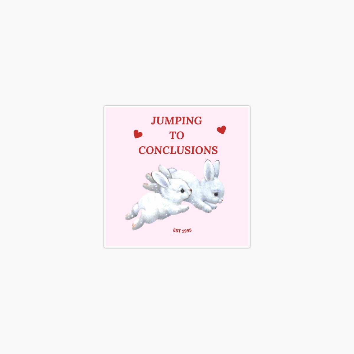 DOPASTICKER Coquette Bunny Jumping To Conclusions Bumper Sticker, Phone ...
