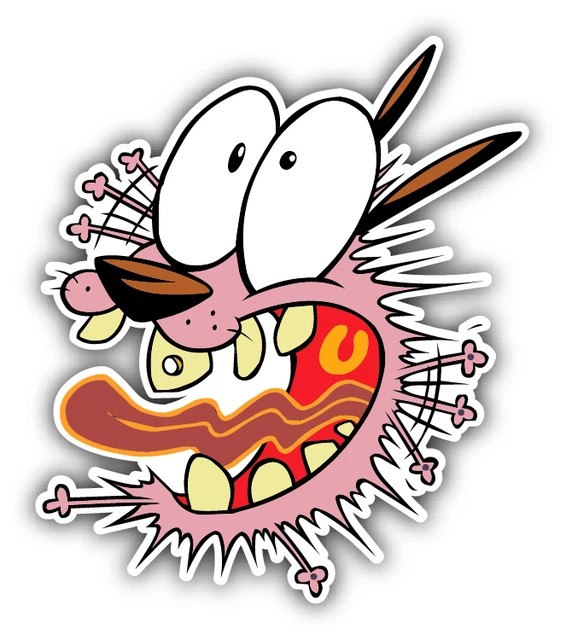 DOPASTICKER Courage The Cowardly Dog Shouts Cartoon Car Sticker Decal ...