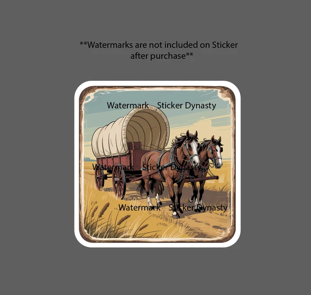 DOPASTICKER Covered Wagon Sticker Travel Homestead History Sticker ...