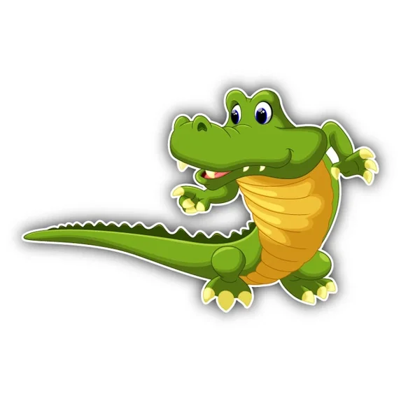 DOPASTICKER Crocodile Cartoon Sticker Decal Phone Decal Water Bottle ...