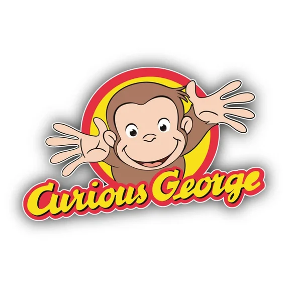 DOPASTICKER Curious George Cartoon Logo Sticker Decal Phone Decal Water ...