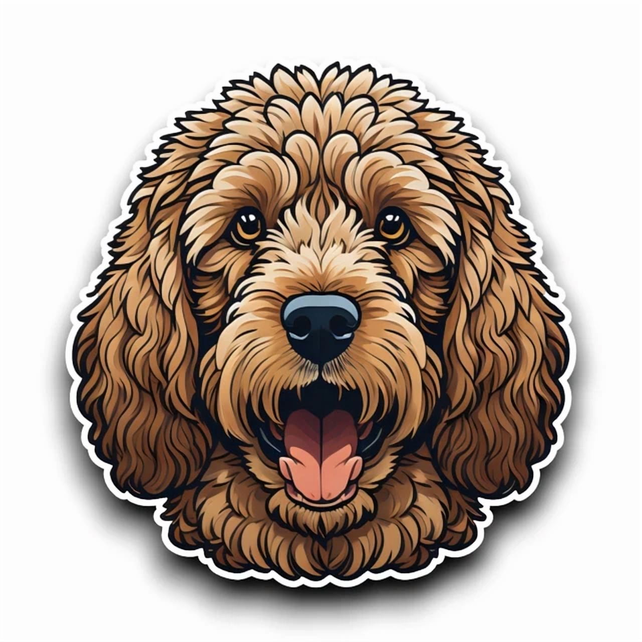 Cockapoo Sticker, Peeking Dog Waterproof Vinyl Sticker For Laptop Water