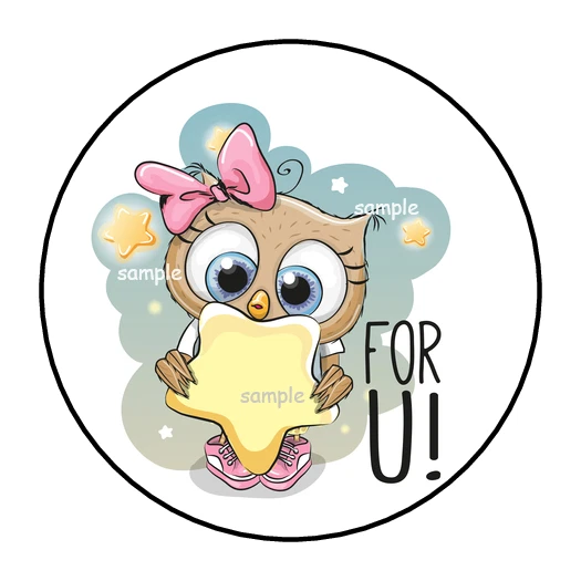 DOPASTICKER Cute Owl For You U Stickers Stars Phone Decal Water Bottle ...