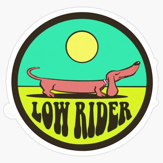 DOPASTICKER Dachshund Low Rider Sticker, Waterproof Decal For Pet ...