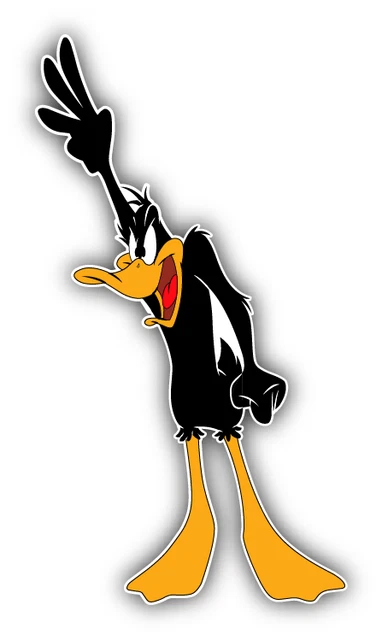 DOPASTICKER Daffy Duck Shouts Cartoon Car Sticker Decal Phone Decal ...