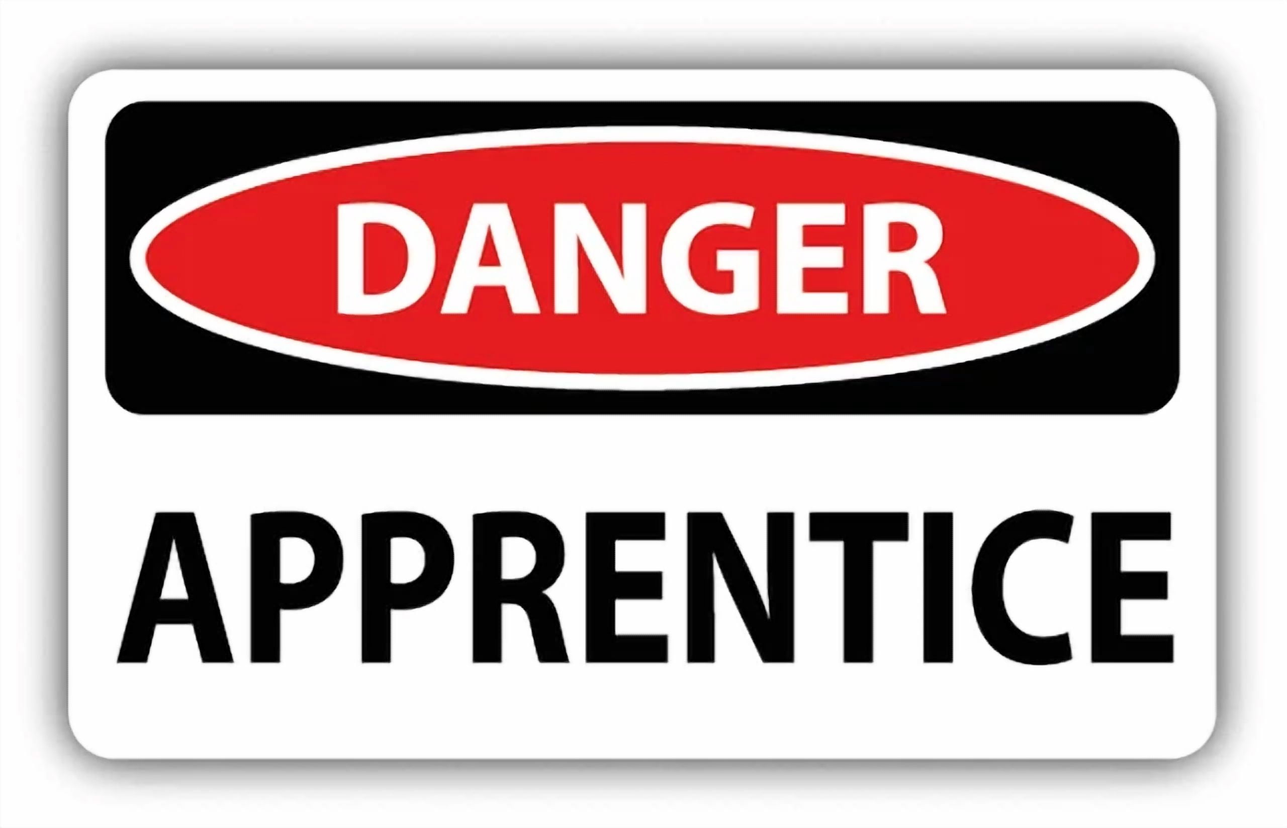 DOPASTICKER Danger Apprentice Sign Sticker Decal Phone Decal Water ...