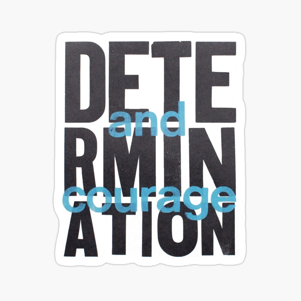 Iron Determination Sticker DOPASTICKER Determination And Courage Sticker, Decorate Laptops, Water ...