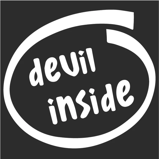 DOPASTICKER Devil Inside Slogan Sticker Decal Phone Decal Water Bottle ...