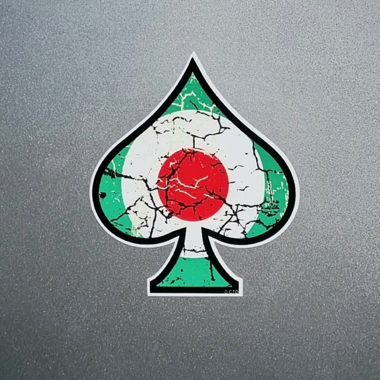 DOPASTICKER Distressed Italian Mod Target Ace Of Spades Sticker Decal ...