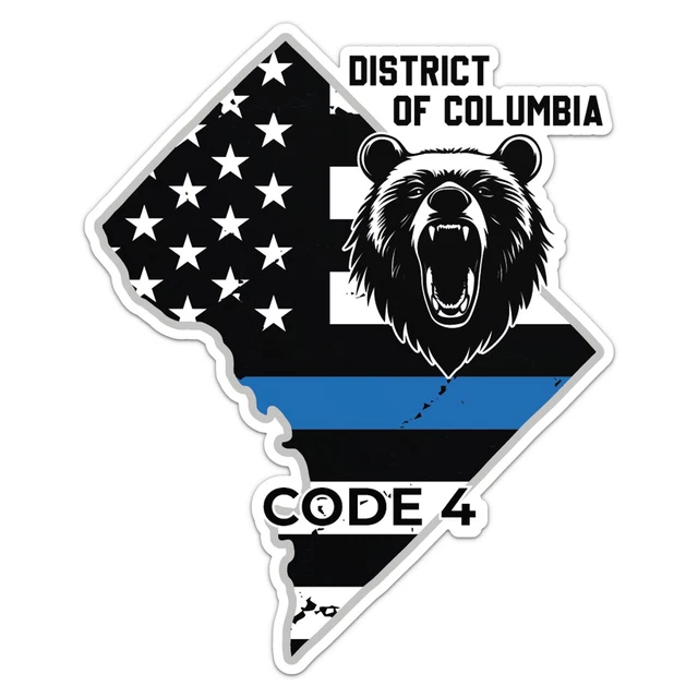 Code 4 Sticker DOPASTICKER District Of Columbia State Code 4 Thin Blue Line Sticker ...