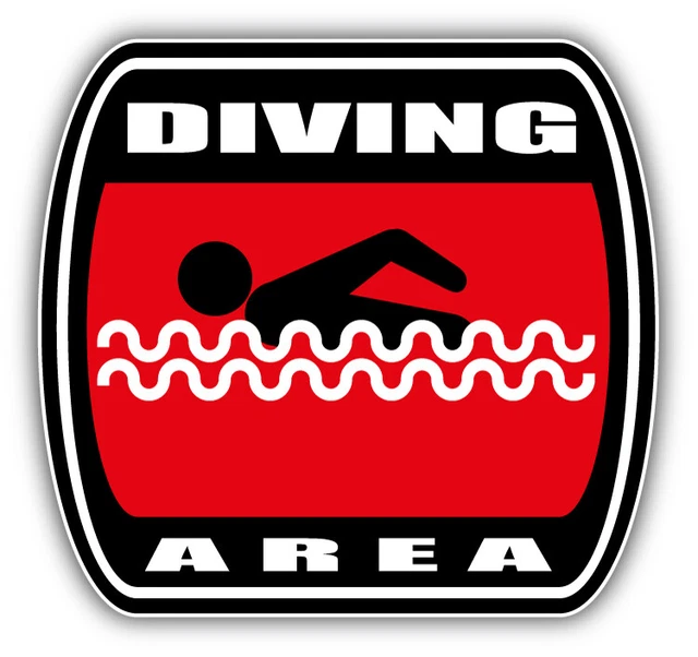 DOPASTICKER Diving Area Sign Sticker Decal Phone Decal Water Bottle ...