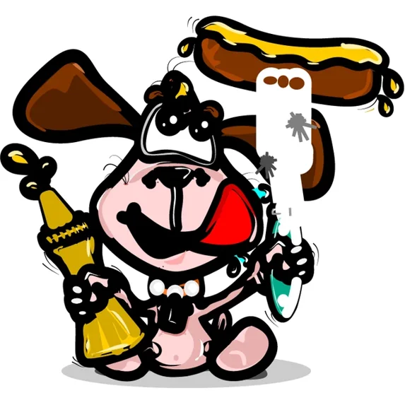 DOPASTICKER Dog Cartoon Cooker Sticker Decal Phone Decal Water Bottle ...