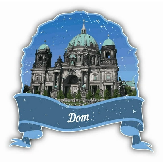 DOPASTICKER Dom Berlin World Landmark Grunge Travel Sticker Decal Phone ...