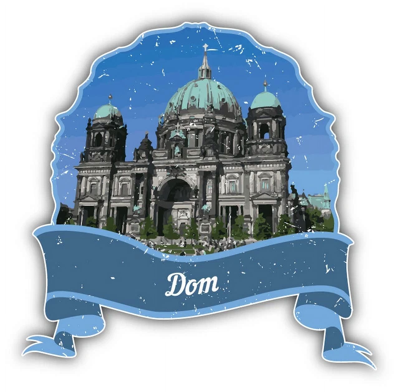 DOPASTICKER Dom Berlin World Landmark Grunge Travel Sticker Decal Phone ...
