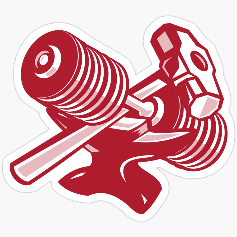 DOPASTICKER Dumbbell Anvil And Sledgehammer Retro Sticker Phone Decal ...