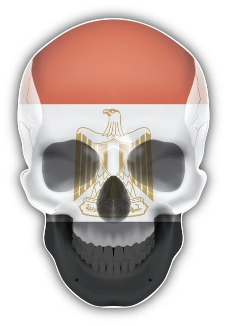 DOPASTICKER Egypt Flag Human Skull Sticker Decal Phone Decal Water ...