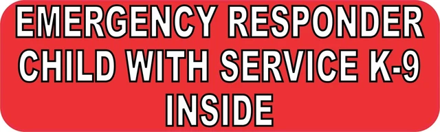 DOPASTICKER Emergency Child With Service K9 Inside Sticker Car Sticker ...