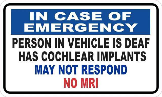 DOPASTICKER Emergency Cochlear Implants No Mri Sticker Phone Sticker ...
