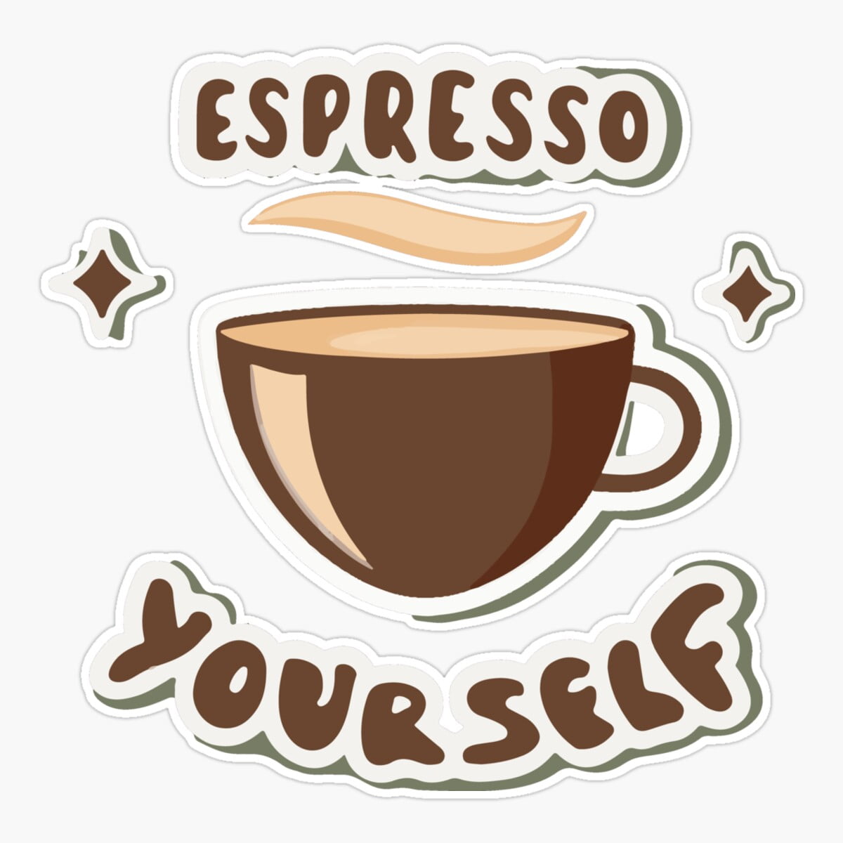 DOPASTICKER Espresso Yourself - Coffee Cup Vector Sticker, Phone ...