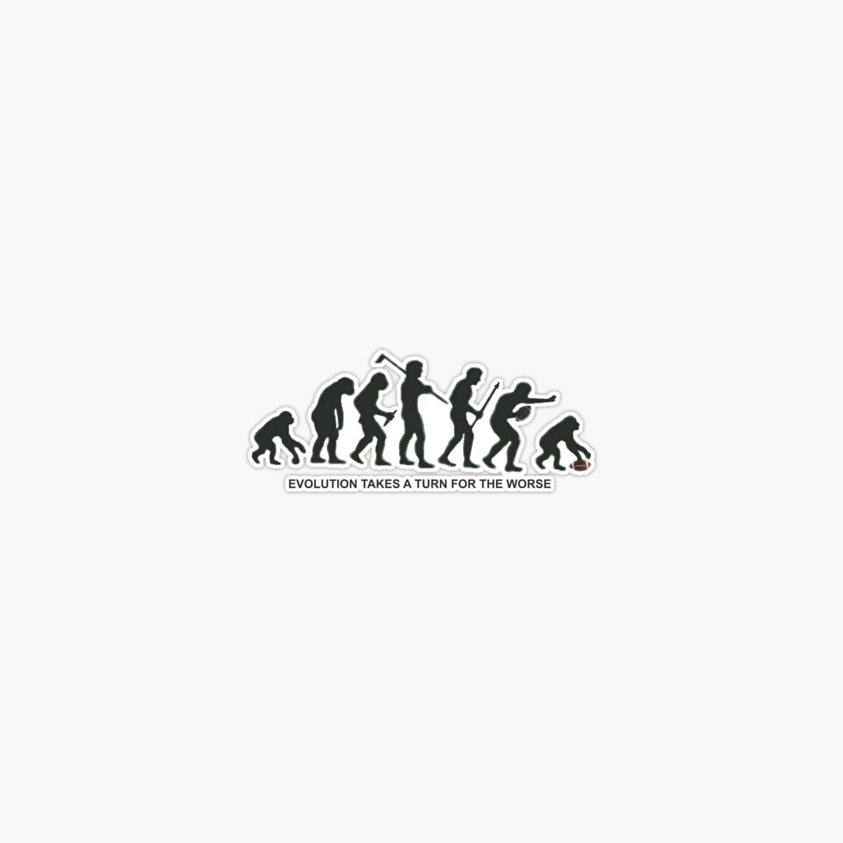 Evolution Sticker DOPASTICKER Evolution Takes A Turn For The Worse Sticker, Phone Sticker ...