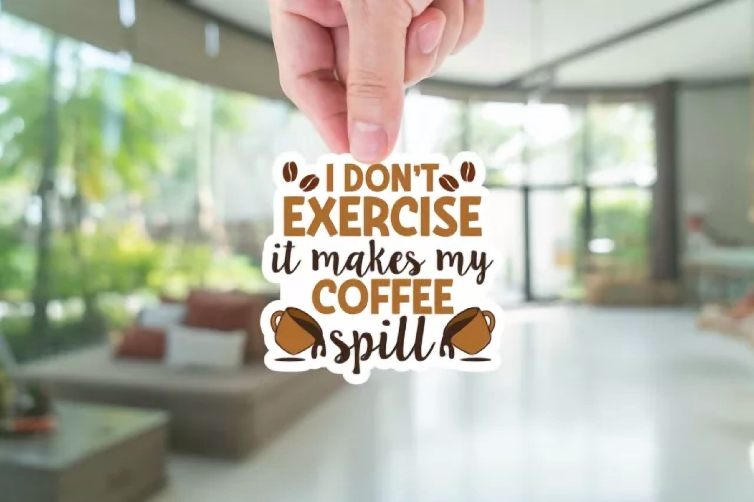 DOPASTICKER Exercise Coffee Spill Sticker Waterproof Sticker Laptop ...